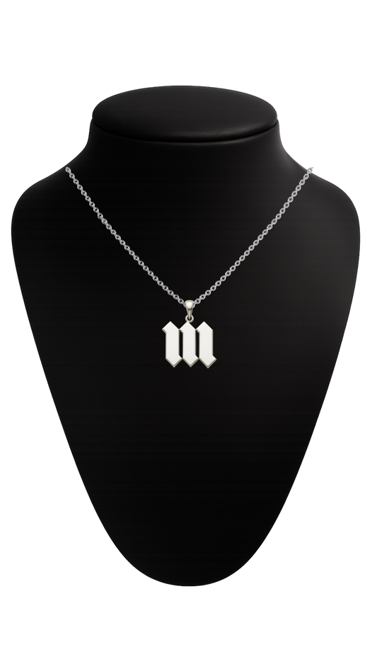 Silver “M” Letter Necklace