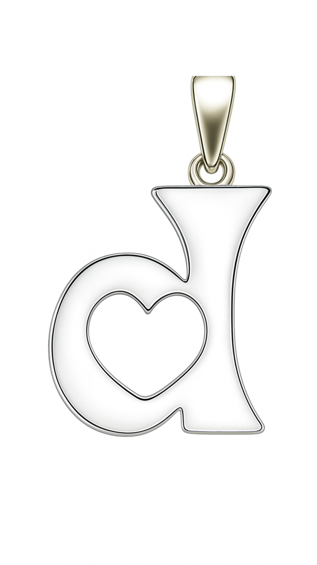 Silver Letter “d” Necklace with Heart Cutout – Minimal & Meaningful
