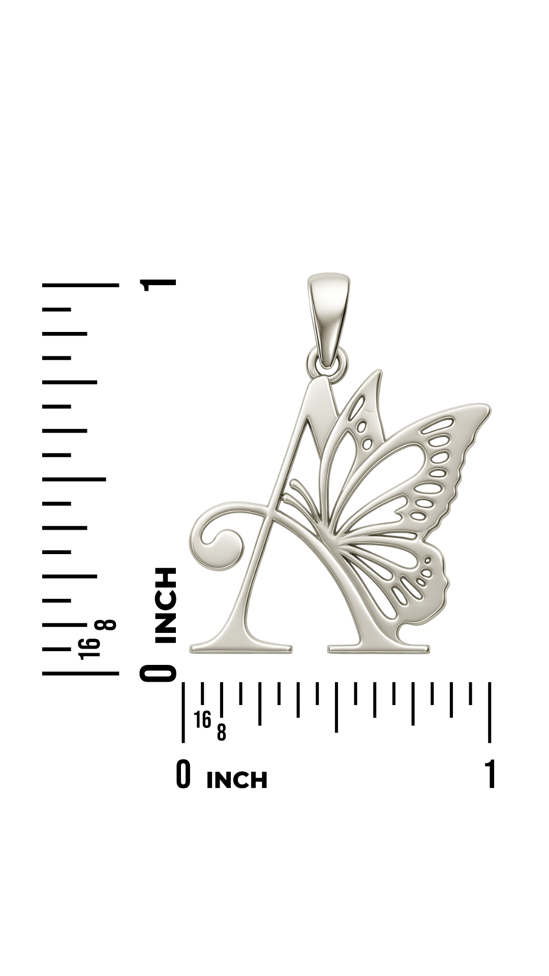 Silver “A” Initial Necklace with Butterfly – A Symbol of Grace and Identity