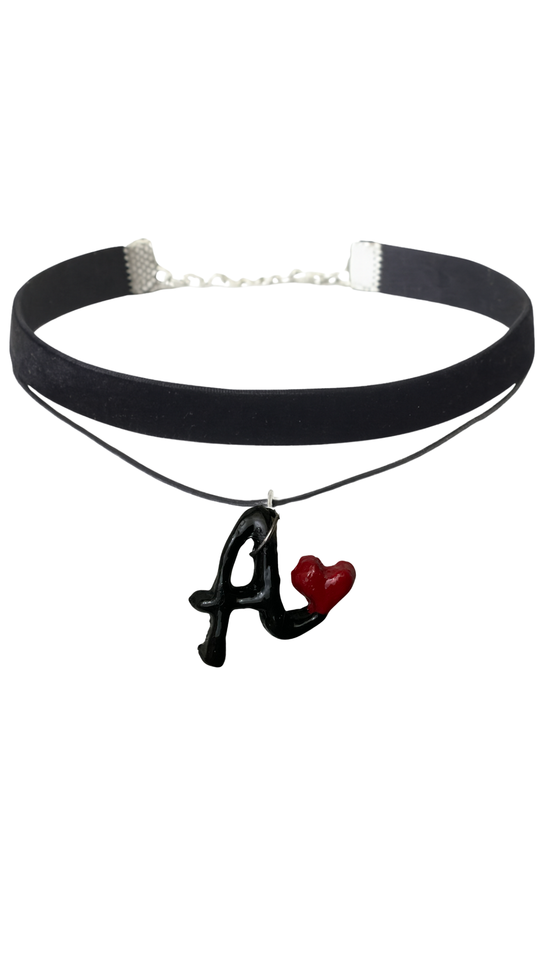 Necklace Letter A with Red Heart